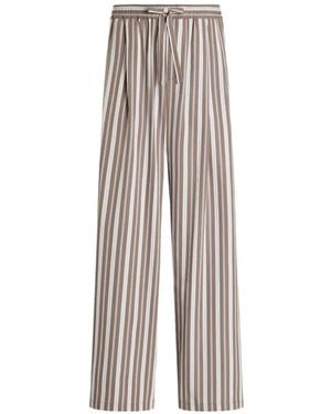 Dolce & Gabbana Pantalones Vanity De Popelina A Rayas - Blanco