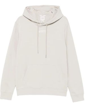 Calvin Klein Logo-Patch Drawstring Hoodie - White