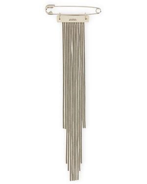 Isabel Marant Logo-Detail Brooch - White