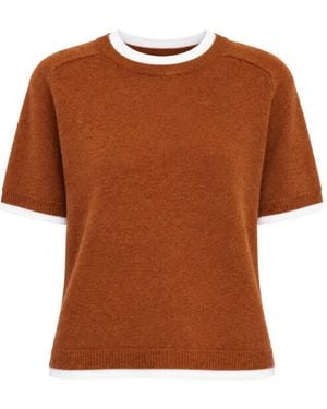 Semicouture Maglione A Maniche Corte - Marrone