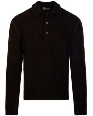 Diana Studio Button-Fastening Polo-Collar Jumper - Black