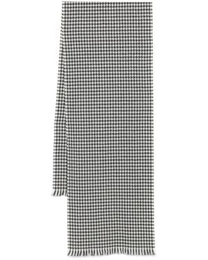 Tom Ford Houndstooth-Pattern Scarf - Grey