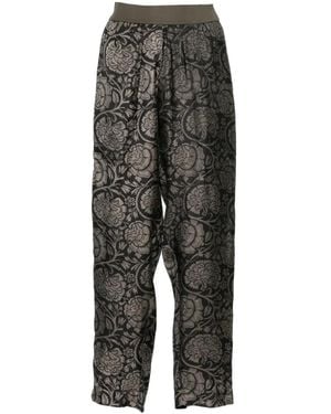 Uma Wang Palmer Floral Trousers - Grey