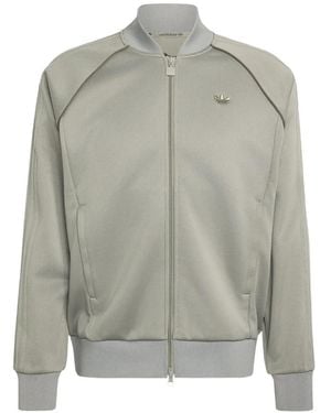 adidas Logo-Embroidered Zip-Up Sweatshirt - Gray