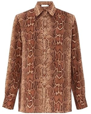 Zimmermann Camicia Con Stampa Serpente - Marrone