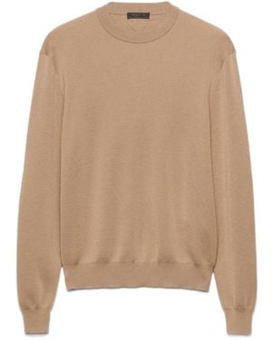 Prada Triangle-Logo Cashmere Sweater - Natural