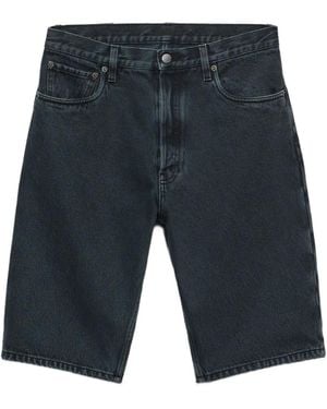 Prada Short En Jean En Coton Délavé - Gris