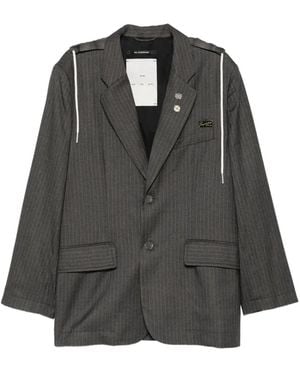 Song For The Mute Square Pinstripe-Pattern Blazer - Black
