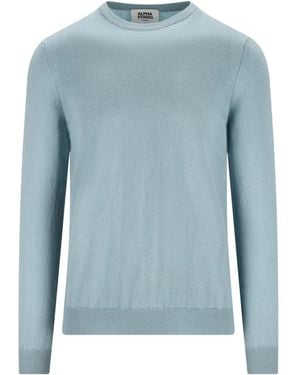 Alpha Studio Kaschmirpullover mit Rundhalsausschnitt - Blau
