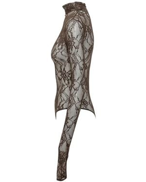 ANDAMANE Ziggy Floral-Lace Bodysuit - Brown