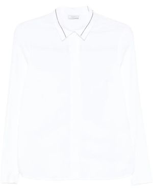 Peserico Camisa con cuello de pico - Blanco