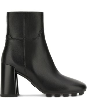 Hogan 90Mm Leather Boots - Black