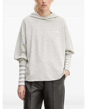 Marc O' Polo Sudadera con capucha y borde sin rematar - Gris