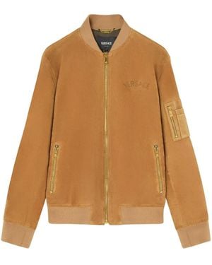Versace スエード ボンバージャケット - ブラウン