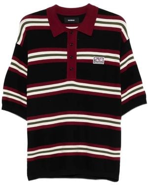 NAHMIAS Striped Polo Shirt - Black
