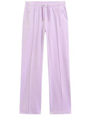 Juicy Couture Diamanté Velour Track Pants - Purple