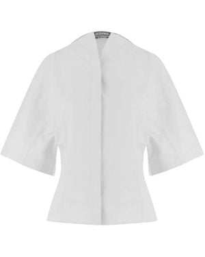 Jacquemus Structured Top With Deep V-Neckline - White