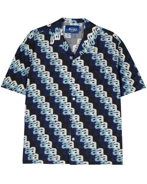 AWAKE NY Tencel Hemd Mit Logo-Print - Blau