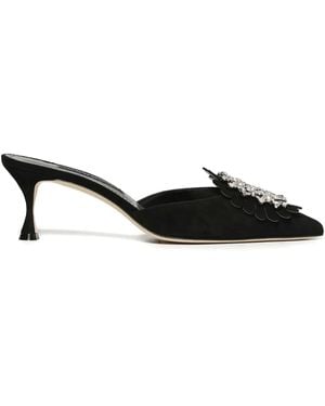 サンダル・ミュール Manolo Blahnik Lumada Fabio 050 Mule Blue Manolo Blahnik | Lumada 50 navy satin mules | Savannahs