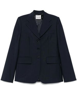 Miu Miu Sakko Mit Logo-Applikation - Blau