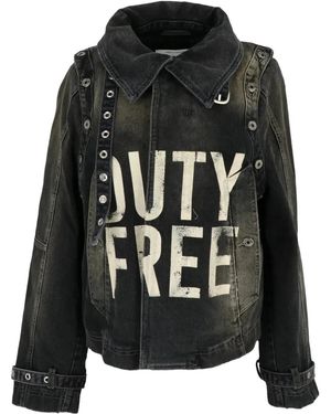 Off-White c/o Virgil Abloh Graphic-print Denim Jacket - Black