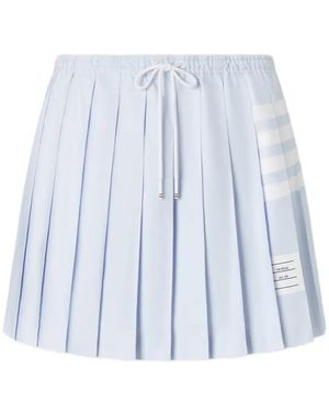 Thom Browne Drawstring Pleated Mini Skirt - Blue