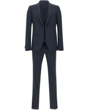 Corneliani Wool Three-Piece Formal Suit - Blue