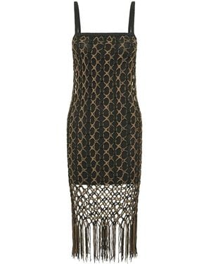 Dion Lee クロシェ レイヤード ドレス - グリーン