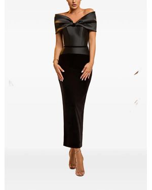 Cristallini Midikleid Mit Einsätzen - Schwarz