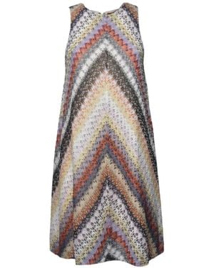 Missoni Chevron Sleeveless Dress - White