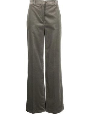 Alberta Ferretti Wide-Leg Velvet Trousers - Grey