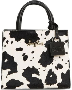 MC2 Saint Barth Mini Animal-Print Tote Bag - Black