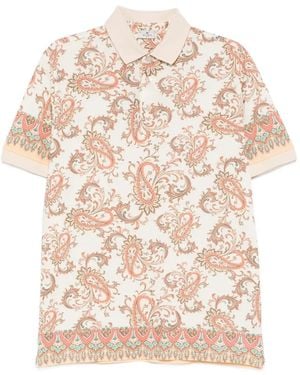 Etro Paisley-Print Polo Shirt - White