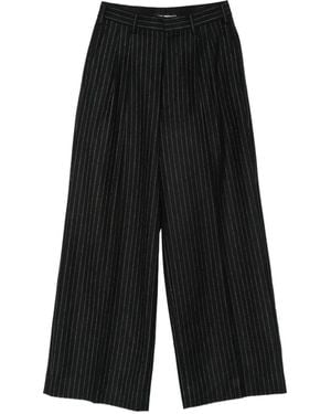 Junya Watanabe Pinstripe-Pattern Pleated Tailored Trousers - Black