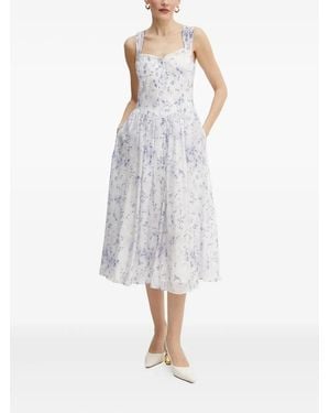 Bardot Floral-Print Button-Front Midi Dress - White