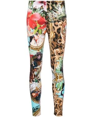 Philipp Plein Baroque Flowers Leggings - Blue