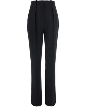 Elisabetta Franchi Pleated Straight-Leg Trousers - Black