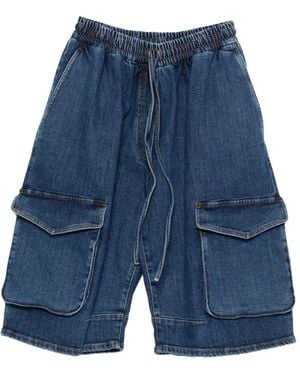 N°21 Cargo-Pocket Drawstring-Fastening Shorts - Blue