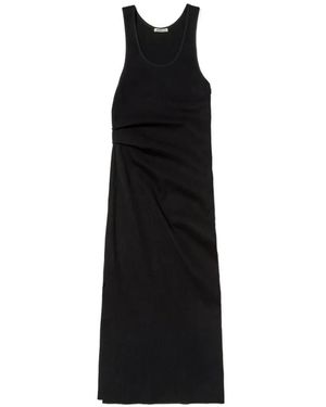 AURALEE Ruched Knit Dress - Black