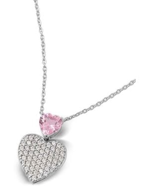 Chiara Ferragni Double-Heart Crystal Necklace - White