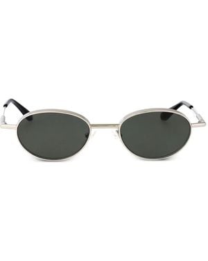 McQueen Zonnebril Met Ovalen Montuur - Metallic