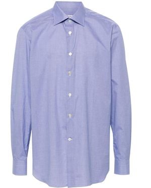 Kiton ハウンドトゥース シャツ - ブルー