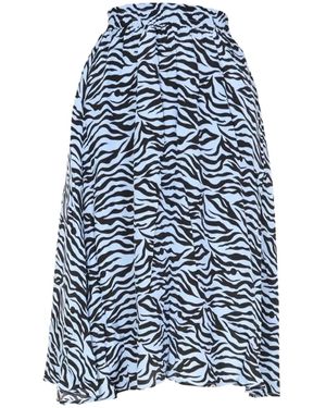 Jovonna London Zebra-Print Midi Skirt - Blue