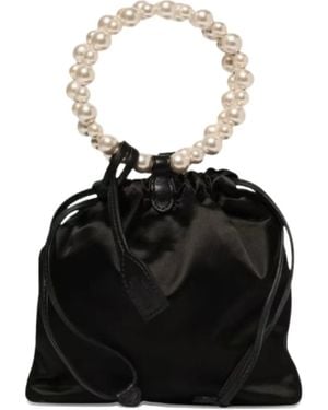 Moschino パールトリム ハンドバッグ - ブラック