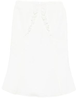ShuShu/Tong Ruffle-Trimmed Flared Skirt - White