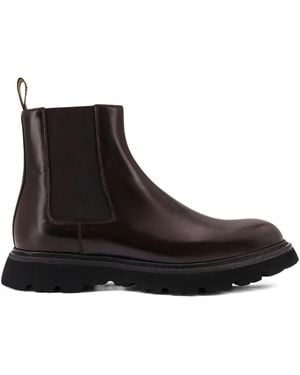 Doucal's Elastic-Detail Leather Chelsea Boots - Black