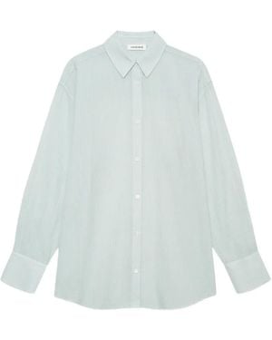 Anine Bing Plaza Striped Shirt - Blue