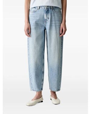 Marc O' Polo Faded Barrel-Leg Jeans - Blue