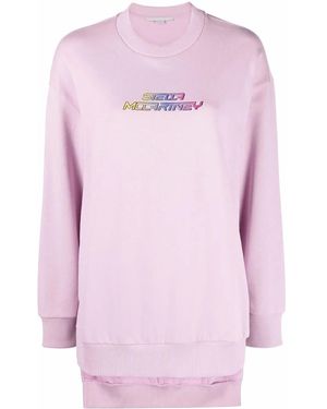 Stella McCartney Sudadera con logo y abertura lateral - Rosa