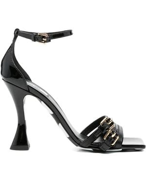 Moschino Leather Polka Dot Sandals - Black